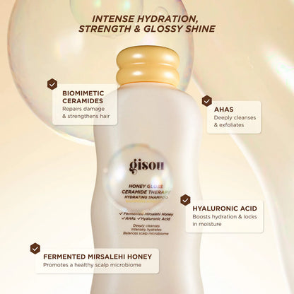 Gisou Honey Gloss Ceramide Therapy Hydrating Shampoo & Conditioner Duo