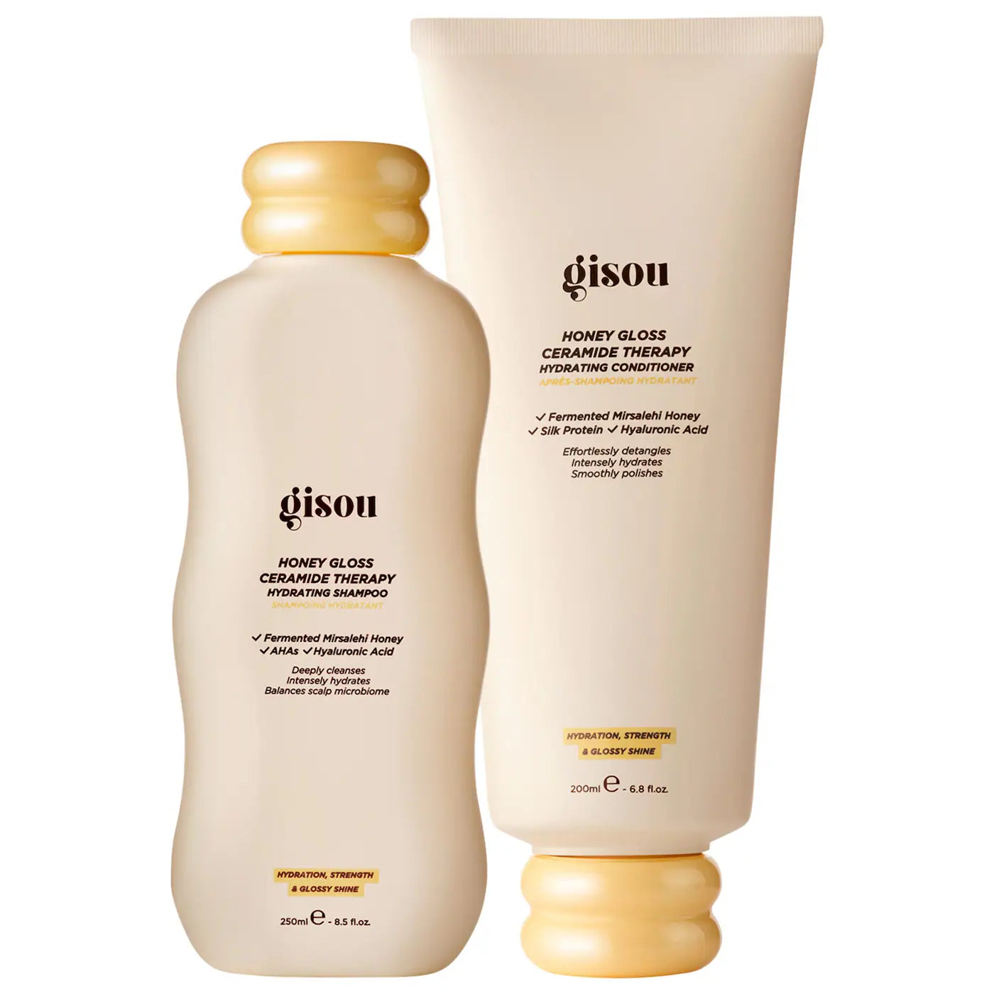 Gisou Honey Gloss Ceramide Therapy Hydrating Shampoo & Conditioner Duo