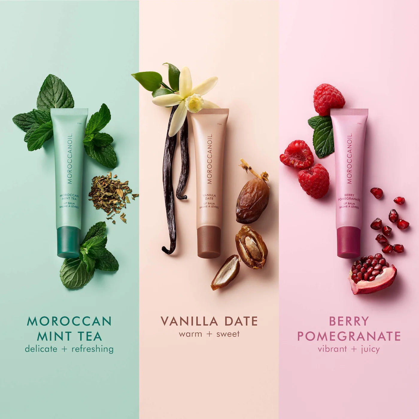 Moroccanoil Lip Balm Trio Gift Set – Hydrating Argan + Peptide Lip Treatment