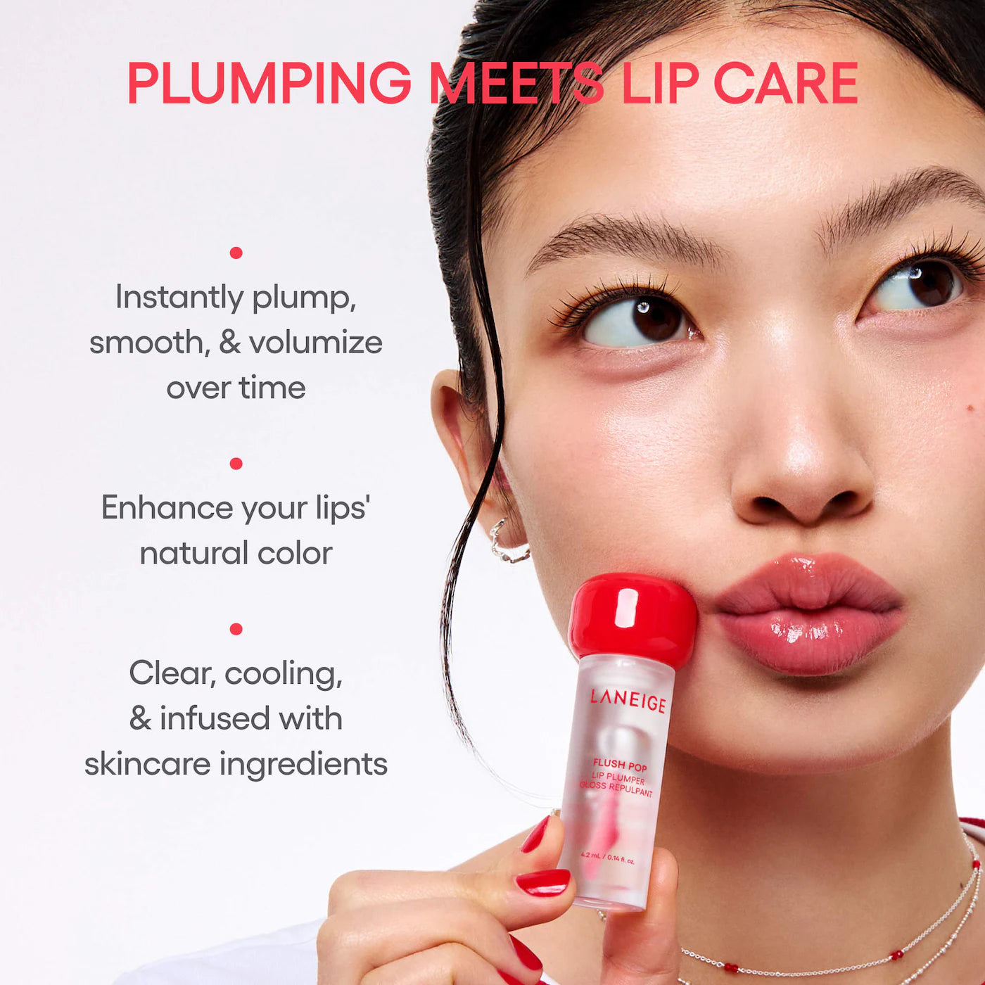 LANEIGE Flush Pop Plumping Peptide Lip Gloss Treatment