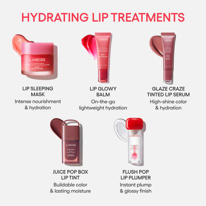 LANEIGE Flush Pop Plumping Peptide Lip Gloss Treatment