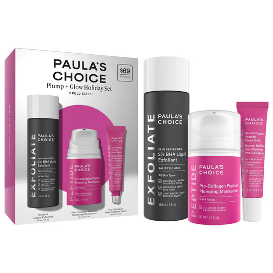 Paula's Choice Plump + Glow Skincare Trio with 2% BHA & Peptides