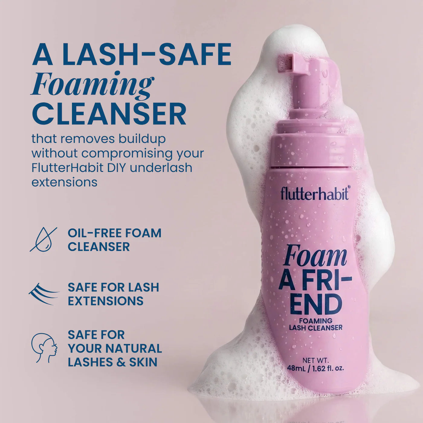 FlutterHabit Foam a Friend Foaming Lash Cleanser with Brush