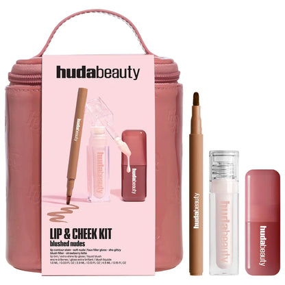 HUDA BEAUTY Blushed Nudes Lip & Cheek Kit