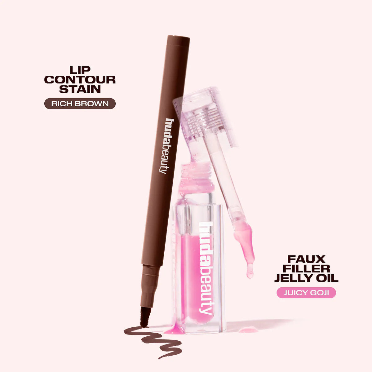 HUDA BEAUTY Kiss Me Lip Contour Stain and Lip Jelly Gift Set