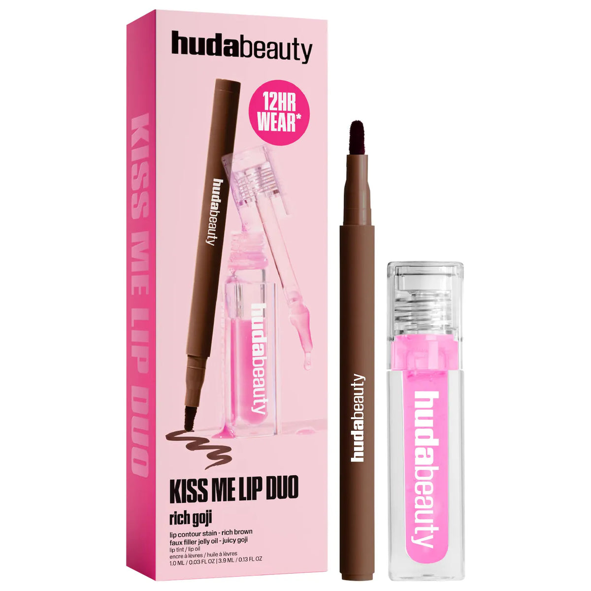 HUDA BEAUTY Kiss Me Lip Contour Stain and Lip Jelly Gift Set