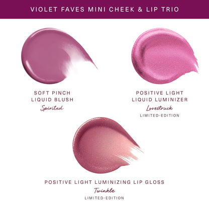 Rare Beauty Violet Faves Mini Cheek and Lip Trio Makeup Gift Set