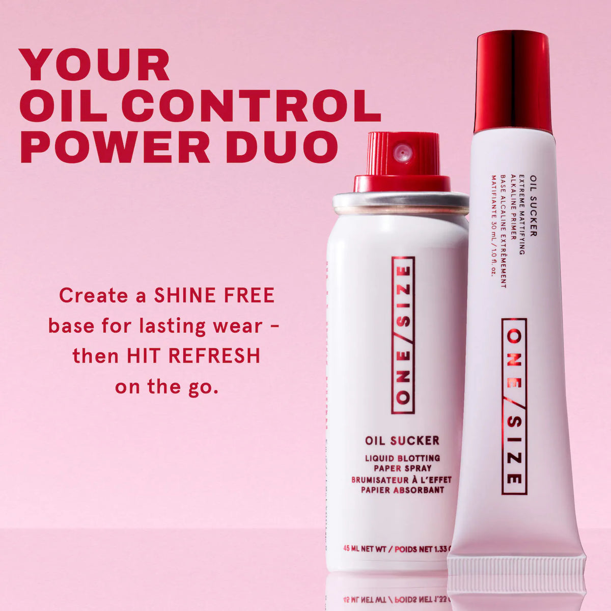 ONE/SIZE Oil Sucker Prep & Refresh Mattifying Duo