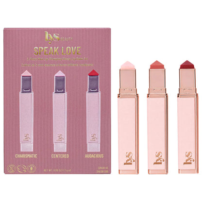 LYS Beauty Mini Speak Love 3-piece Lip-Plumping Glossy Lip Balm Set