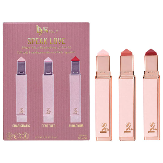 LYS Beauty Mini Speak Love 3-piece Lip-Plumping Glossy Lip Balm Set
