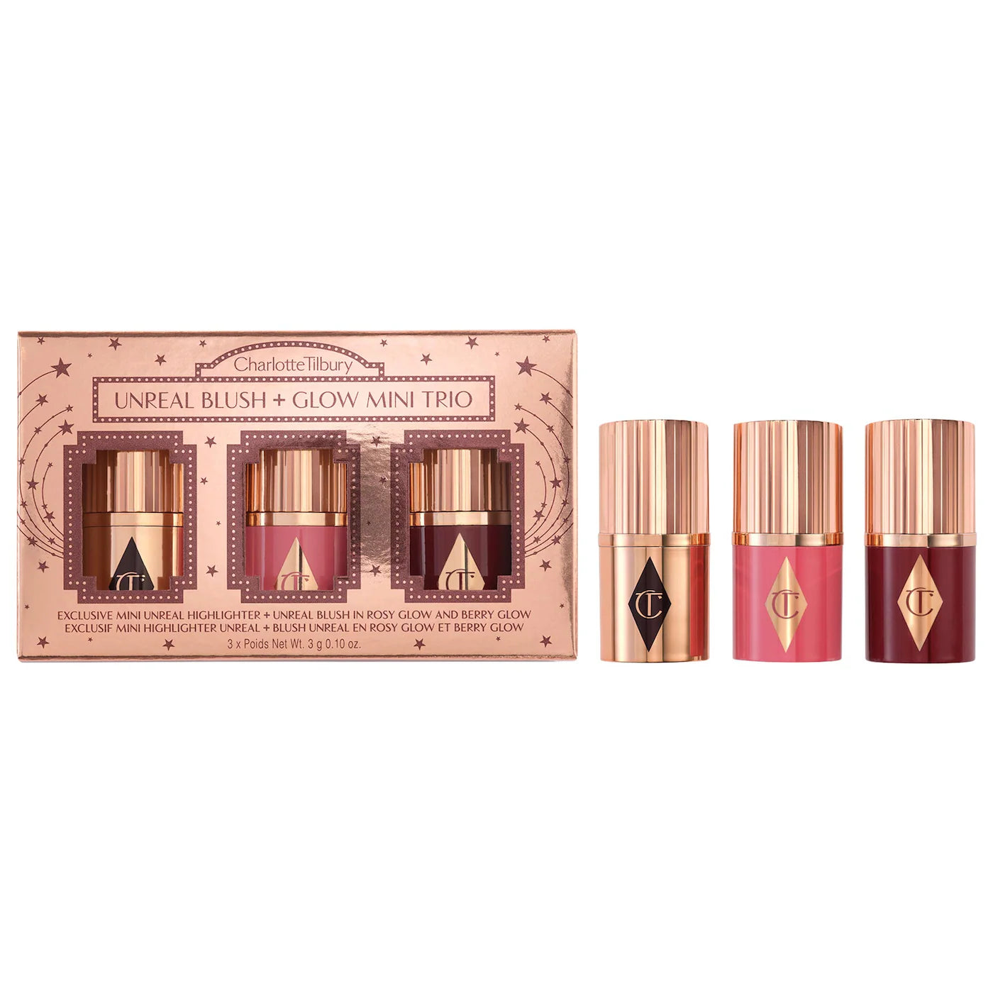Charlotte Tilbury Mini Unreal Blush + Glow Trio