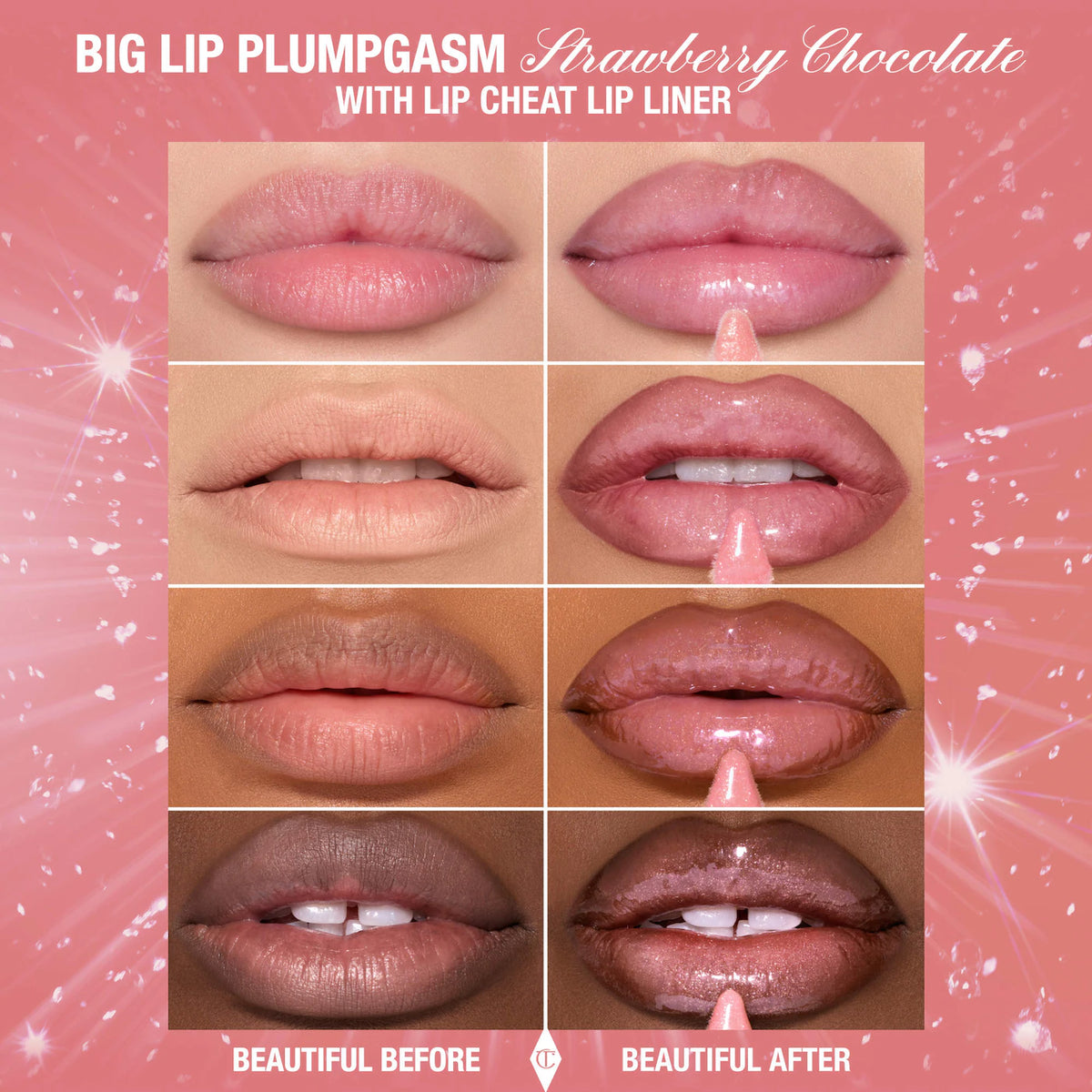 Charlotte Tilbury Mini Big Lip Plumpgasm Plumping Lip Gloss Trio Makeup Gift Set